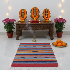 Alfombras/Corredores de Algodón Afelpado Hechos a Mano con Diseño Floral Moderno, Lavables a Máquina y Reversibles para el Hogar, Dormitorio y Sala de Estar - Product Image 1