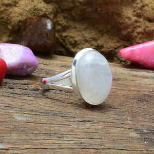 Bague en pierre de lune, argent sterling 925, faite à la main, pour elle - Product Image 2