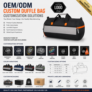 Custom Logo <b>Duffel</b> <b>Bag</b> Black Gray Orange Zipper Closure Sport Fitness Gym Travel Lightweight Durable Polyester <b>Duffel</b> <b>Bag</b> - Product Image 5