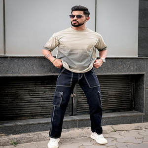 Camiseta de gran tamaño vintage con lavado ácido para hombre con logotipo gráfico personalizado Camiseta holgada en blanco de punto de algodón 100% - Product Image 3