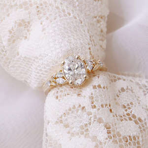 IGI/GIA Lab Grown Cut Diamond <b>Vintage</b> 14k Yellow Wedding/Engagement <b>Ring</b> Unisex Fine White <b>Gold</b> for Anniversary Party-Worthy - Product Image 3