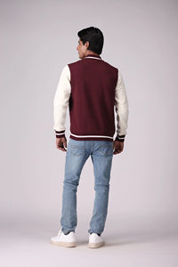 Veste universitaire en laine de haute qualité pour hommes, fermeture à boutons, poches, style Letterman, veste de baseball, veste bomber universitaire pour hommes - Product Image 2