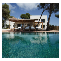 Baldosas de Zeolita Natural Verde Ranuradas para Piscinas, Tamaño 100x100mm, para Uso Exterior, Sukabumi, Indonesia