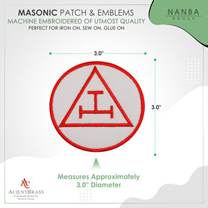 Red Custom Embroidered Royal Arch Patch for Freemasons-Triple Tau Symbolism Iron-On Apparel & Hat Patches - Product Image 3