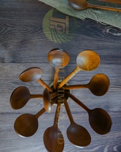 Juego de Cucharas de Madera de Acacia Clásicas, Hechas a Mano, Ecológicas, para Servir y Cocinar, Color Natural - Product Image 6