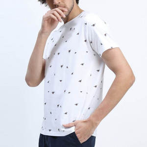 Camiseta de algodón grueso para hombre, cuello redondo, manga corta, corte regular, diseño sencillo, ropa informal de moda con tacto suave - Product Image 5