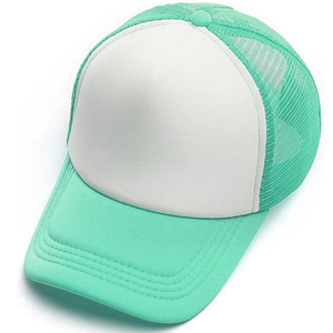 White and Mint Green Trucker Cap Mesh Back Adjustable Unisex 6-Panel <b>Hat</b> Casual Spring <b>Summer</b> Style - Product Image 3
