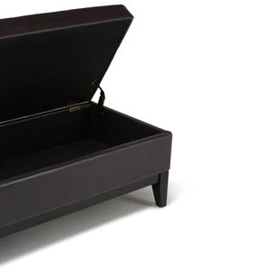 Oregon Tanners Brown <b>Storage</b> Ottoman Bench <b>with</b> Tray Elegant <b>Stool</b> & Ottoman Product - Product Image 4