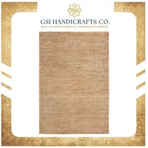 Hot Selling Modern <b>Flat</b> Weave Jute Area <b>Rug</b> Rectangle Eco Friendly Solid Color Living Room Home Decor Thin Pile - Product Image 2