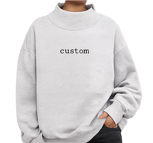 Custom Women’s Oversized Mock Neck Sweatshirt Casual Loose <b>Pullover</b> Fleece Crewneck Long Sleeve Streetwear <b>Jumper</b> sweatshirt - Product Image 4