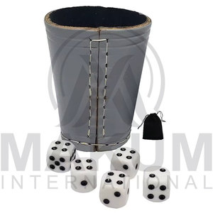 custom made genuine leather <b>dice</b> cup Wholesale Custom Board Game <b>Set</b> Original Leather Wholesale <b>Dice</b> Cup Customized Logo - Product Image 5