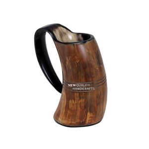 Mug en corne de buffle Viking, écologique, fait main, d'inspiration médiévale, poli, authentique, pour Noël et anniversaire - Product Image 3