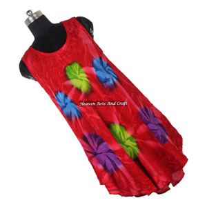 Robe paréo multicolore en rayonne tie-dye pour femme, élégante robe de soirée sans manches tie-dye - Product Image 6