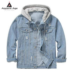 บริการ OEM เสื้อฮู้ดยีนส์ผู้ชาย ผ้าฝ้าย 100% อุ่นสบายสำหรับฤดูหนาว ดีไซน์ล่าสุด ขายส่ง ทรงเข้ารูป สไตล์สตรีทแวร์ - Product Image 1