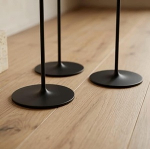 Iron <b>Tea</b> <b>Light</b> <b>Holder</b> Set of 3 Tall Black Metal Eco-friendly Handmade Floor <b>Holders</b> for Home Decoration Nordic Style - Product Image 2