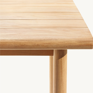 Mesa cuadrada en oferta con patas largas de madera de teca, estilo moderno y sencillo, apta para uso en exteriores. - Product Image 5