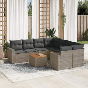 Conjunto de Sofás de Jardín en Gris y Marrón - Product Image 1