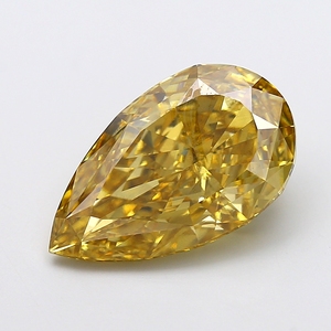 Diamant de laboratoire jaune intense fantaisie taille poire, certifié IGI, VS1, pierre synthétique pour la fabrication de bijoux - Product Image 1