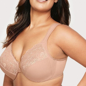 Sujetador de encaje con cierre frontal para mujer, sin aros, con cierre de gancho y ojo, ropa interior cómoda para el día a día - Product Image 5