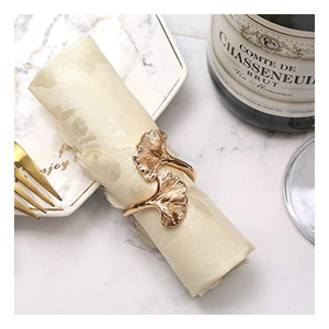 Imperial Gold Tone Designer Metal Napkin Ring Set Elegant Polished Finish Eco-Friendly Durable Stocked for Luxury <b>Party</b> <b>Table</b> - Product Image 2