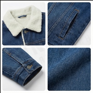 2025 Venta al por mayor de moda personalizada de invierno ropa de calle para hombres chaqueta vaquera negra en blanco - Product Image 4