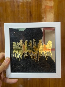 Siete Caballos Freme, Artículo Decorativo Reiki Hecho a Mano con Cristal de Ágata Negra Natural para Navidad - Product Image 4