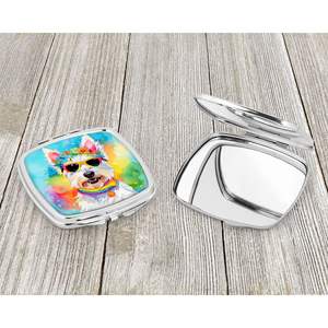 Westie Hippie Dawg Compact Pliant Miroir De Maquillage De Poche Portable Voyage Miroir Décoratif pour Femmes Filles Poche Idées Cadeaux - Product Image 3