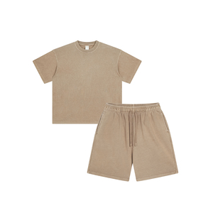 Ensembles de sport d'été pour hommes 2026 : T-shirt et short en polyester, ensemble deux pièces personnalisable avec logo, vente en gros de tenues de sport - Product Image 6