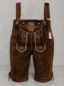 Pantalones de Cuero Bávaro Personalizados para Hombre, Tradicionales, Hasta la Rodilla, Sólidos, Casuales, con Botones, Ecológicos, Bordados, Antiarrugas, de Secado Rápido - Product Image 1