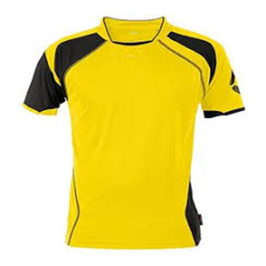 เสื้อยืดคอกลมแขนสั้นสีชมพูสำหรับผู้ชาย ทรงปกติ สไตล์สปอร์ต ผ้าถัก โพลีเอสเตอร์ 100% แห้งเร็ว สีพื้น - Product Image 3