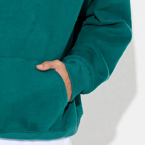 Sweat-shirt à capuche zippé brodé Splash pour homme, coupe oversize, vert, décontracté, avec poche, en molleton 100% coton, style hiver - Product Image 4