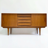 Aparador de Madera de Teca al por Mayor Directo de Fábrica, Estilo Moderno de Mediados de Siglo, Mueble Buffet para Sala de Estar, Almacenamiento, Proveedor Directo