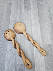 Wooden spoon Handmade Wooden Rice Spoon Solid Wood Kitchen Utensil for Serving Salad Soup Long Handle Smooth Polished - Product Image 2