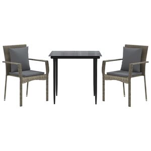 Ensemble de salle à manger de jardin noir et gris - Product Image 3