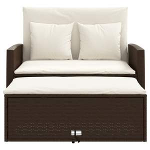 Canapé de patio en polyrotin marron 2 places avec coussins, mobilier d'extérieur durable - Product Image 6