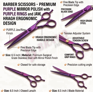 Professional Hair Cutting Salon Scissors Titanium Japan Steel 440c Beauty Hairdressing <b>Barber</b> Shears <b>Set</b> With Customized Brandin - Product Image 6