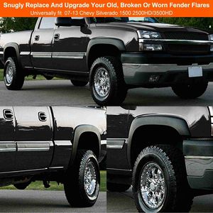 4 pièces Élargisseurs d'ailes à rivets de roue style poche, Kits de carrosserie pour Chevrolet Silverado 1500 2500HD/3500HD 2007-2013 - Product Image 3