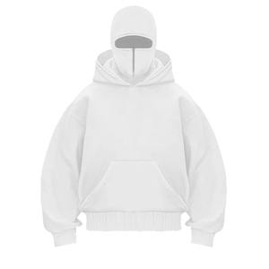 Sweat-shirt à capuche balaclava pour homme, style streetwear d'hiver, double capuche, masque ninja, fermeture éclair, coupe oversize, automne - Product Image 3