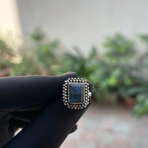 Beautiful <b>Labradorite</b> Gemstone <b>Ring</b> 925 Sterling Silver Bezel Setting Classic Fashionable Wedding Gift Anniversary Party Women - Product Image 1