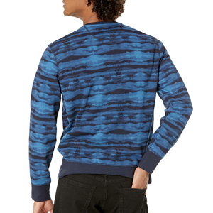 Sweat-shirt à col rond tie-dye pour homme de qualité supérieure, coupe classique, rayé, en coton tricoté, décontracté, manches longues, respirant, pour l'automne - Product Image 4