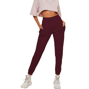 Women's Solid Color High Waist Drawstring <b>Harem</b> Pants Loose Fit Ankle-Length Casual Autumn Style Knitted Cotton Pants - Product Image 6