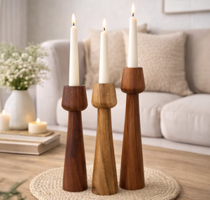 Rustic Solid Wood Candle Holder <b>Lantern</b> Vintage Candle Holder <b>Lantern</b> Nordic Glass Retro Candle for Home Decoration - Product Image 4