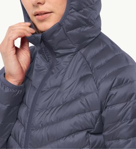 Women's Hooded <b>Quilted</b> <b>Jacket</b> Full Sleeve Winter Polyester Wadding Zipper Closure Solid Color - Product Image 4