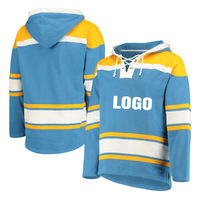 Sweat à capuche unisexe en polaire épaisse anti-humidité pour hockey sur glace, grandes tailles, impression personnalisée sur le devant, tenue d'équipe, service OEM/ODM disponible
