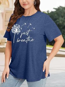 เสื้อยืดไซส์ใหญ่สำหรับผู้หญิง เสื้อยืดลายกราฟิก เสื้อลำลองฤดูร้อน เสื้อหลวมๆ น่ารัก ทันสมัย เสื้อยืดทรงปกติ คลาสสิก - Product Image 5