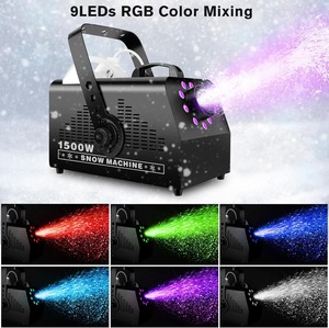 9 LED lumineuses - Télécommande filaire et sans fil - Effet de 7 couleurs - Machine à flocons de neige pour fêtes en plein air, mariages, scènes, jardins - Product Image 4