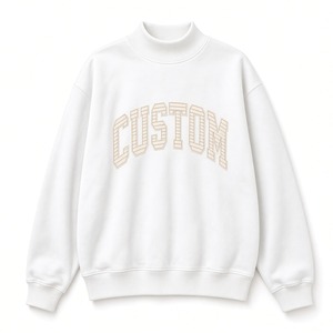Women Oversized <b>Mock</b> <b>Neck</b> Sweatshirt Casual Long Sleeve Pullover <b>Top</b> Ribbed Collar Cuff And Hem Custom Logo Printed Sweatshirt - Product Image 3