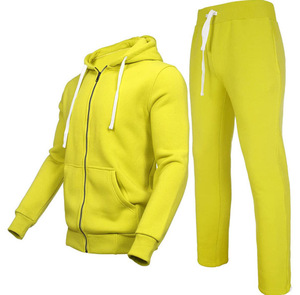 Sudadera con capucha y cremallera con logotipo personalizado, conjunto deportivo para correr para hombre - Product Image 1