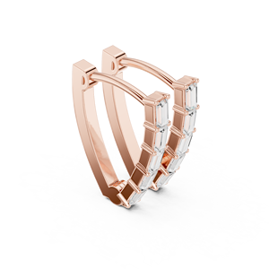 Pendientes de Aro con Diamantes Cultivados en Laboratorio de Alta Gama, Oro Rosa Sólido de 14K, Diseño Moderno y Elegante para Mujer, Boda, Compromiso - Product Image 1