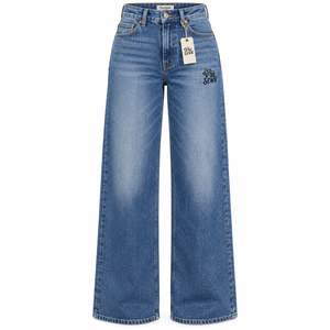 Pantalon en jean pour femme, construction durable, coupe confortable, usage quotidien, OEM, tissu en jean délavé, pantalon décontracté, doux - Product Image 1